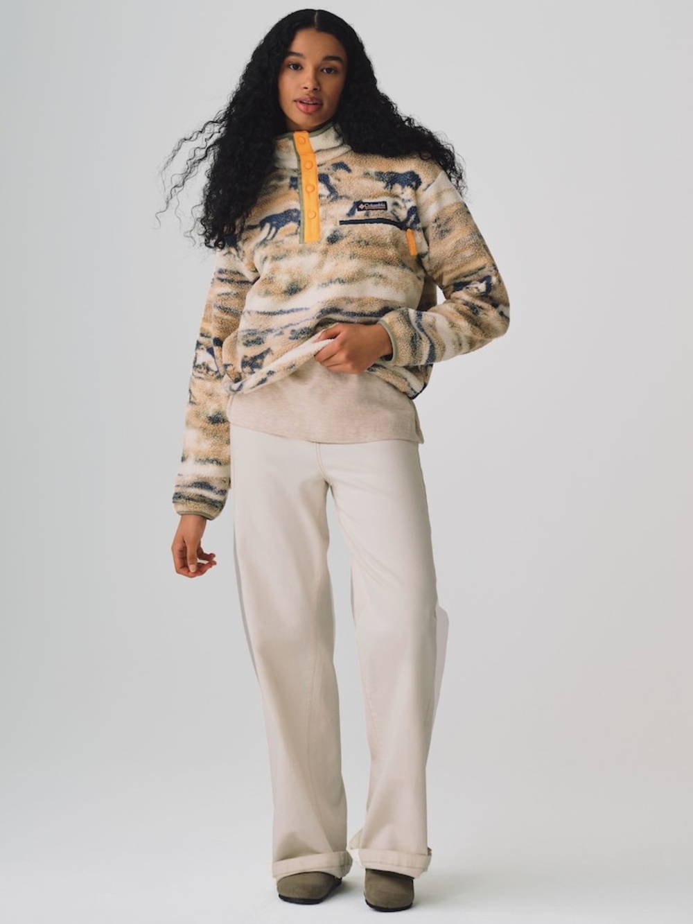Columbia Yellow Helvetia™ II Printed Cropped Half Snap Fleece